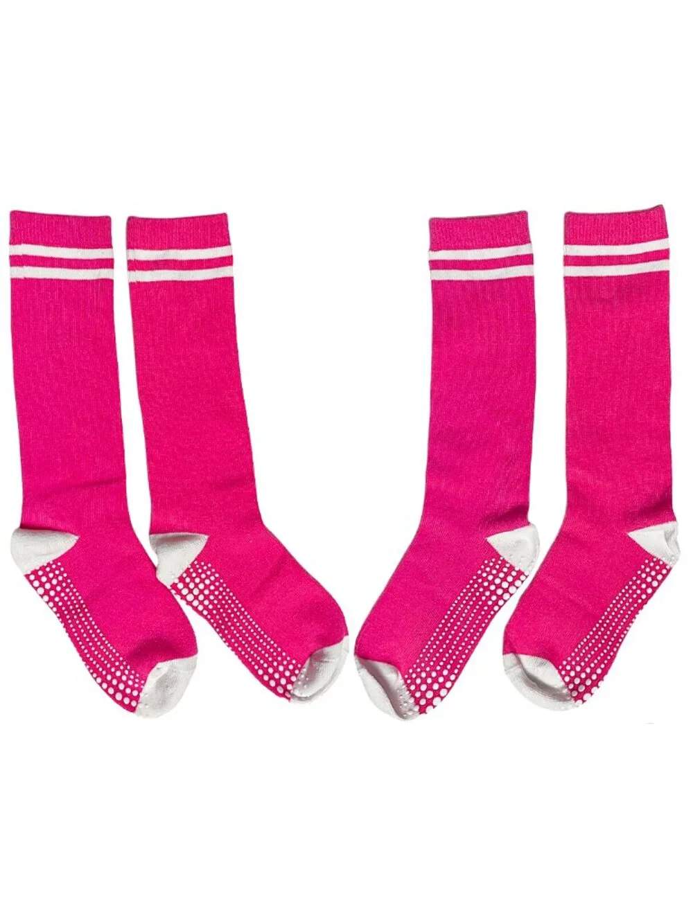 Girls Grip Knee High Socks 5 Pack Pink Purple LA Active 7-9Y